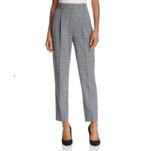 REBECCA TAYLOR Mod Checked, Pleat front, Ankle Pants High Waist